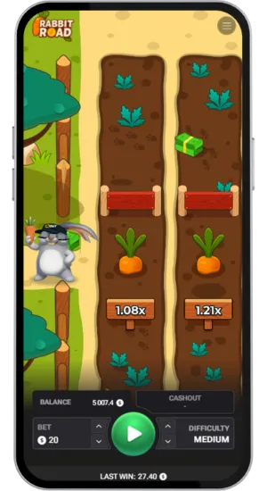 Rabbit Road rozgrywka na poziomie Medium